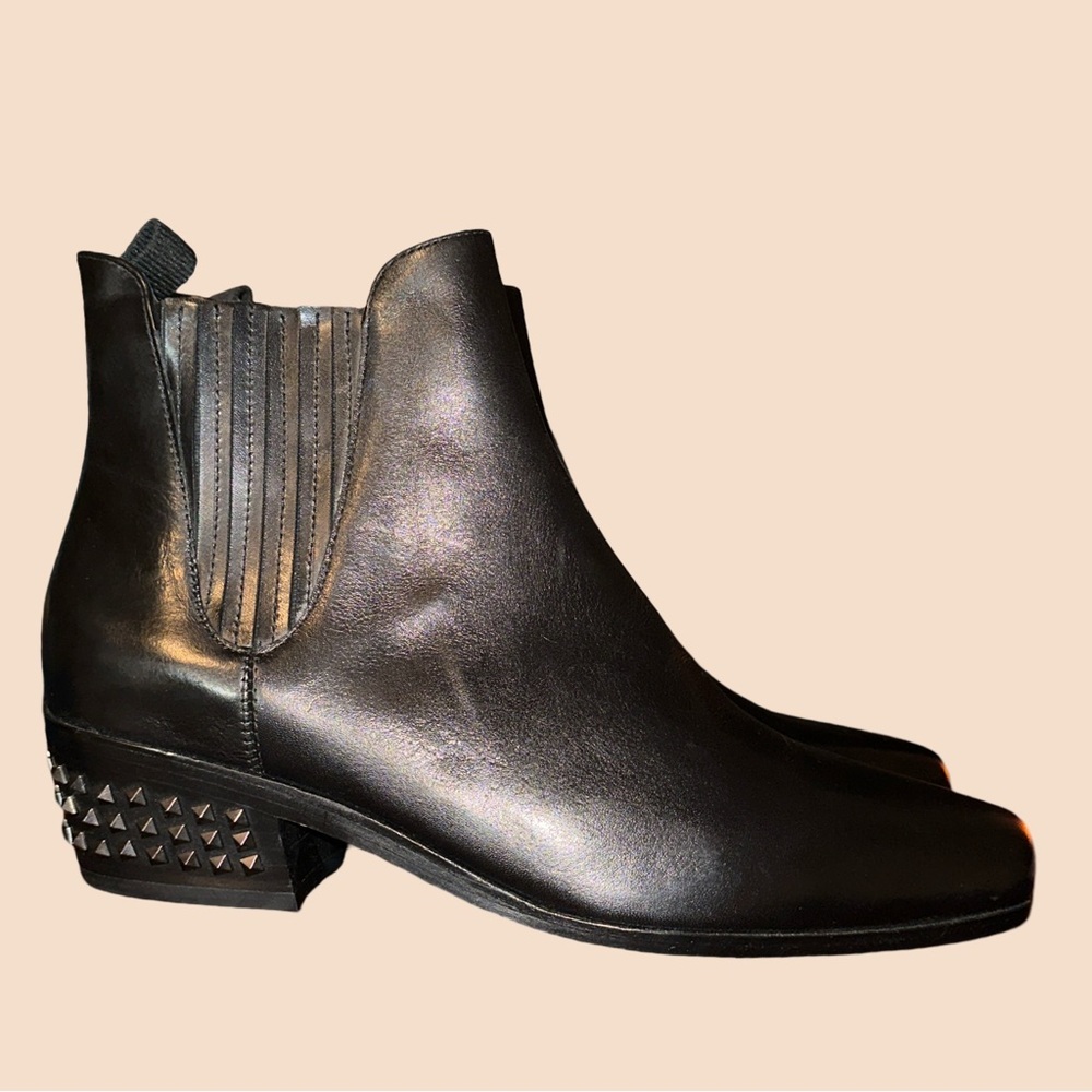 Donald J. Pliner Milann Black Ankle Booties with Studded Heel - Picture 4 of 6